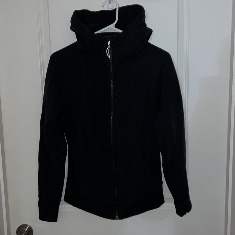 Lululemon full-zip black hoodie.